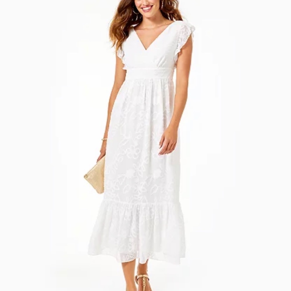 Lilly Pulitzer Autumn Ruffle Midi Dress